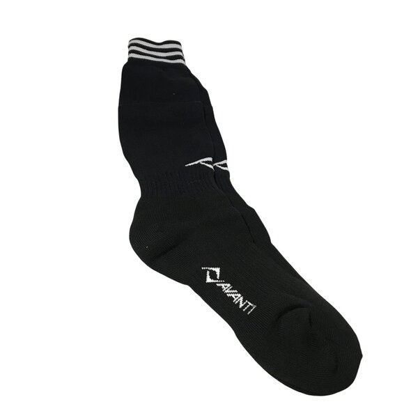Avanti Black & White Striped Logo Athletic Socks Size AS - Picture 1 of 6